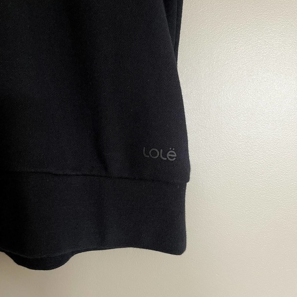 Lole Agda Short Sleeve Tee Black Size Large Sweatshirt Terry Material Athleisure - Picture 6 of 16